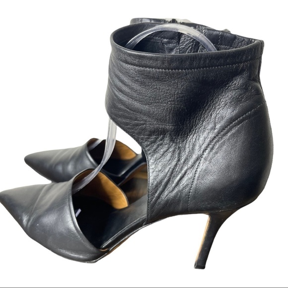 Vince Soft Black Leather Strap Inside Zip D’orsay Pumps Heels 8 1/2 - Picture 4 of 8